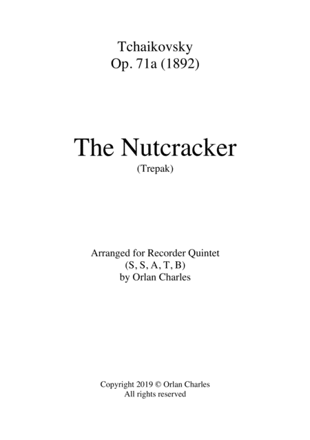 Tchaikovsky The Nutcracker Trepak Arranged For Recorder Quintet Page 2