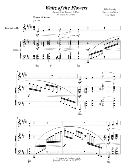 Tchaikovsky Waltz Of The Flowers From Nutcracker Suite For Trumpet Piano Page 2