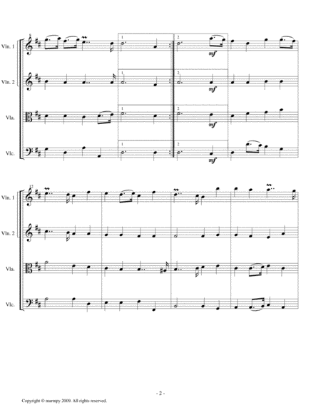 Te Deum By Charpentier Arranged For String Quartet Page 2