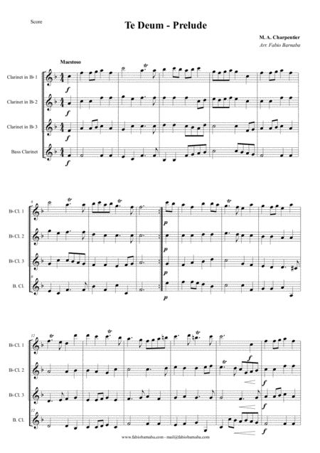 Te Deum Prelude For Clarinet Quartet Or Clarinet Choir Page 2