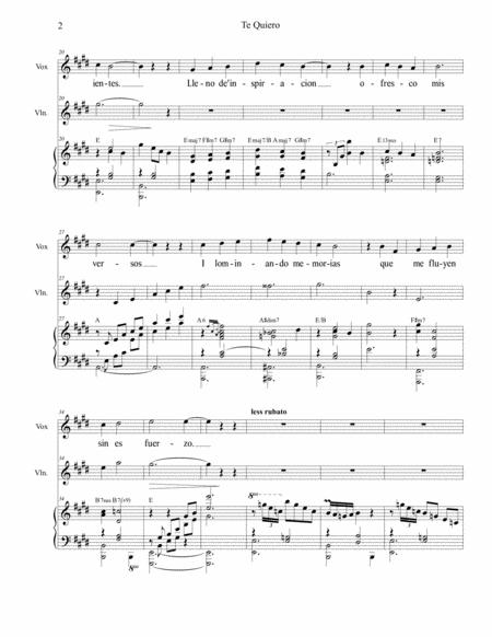 Te Quiero Vocal Solo With Piano And Violin Page 2