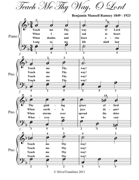 Teach Me Thy Way O Lord Easy Piano Sheet Music Page 2