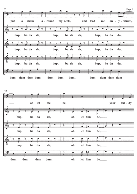 Teddy Bear A Cappella Page 2