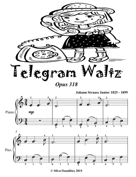Telegram Waltz Opus 318 Easiest Piano Sheet Music Tadpole Edition Page 2