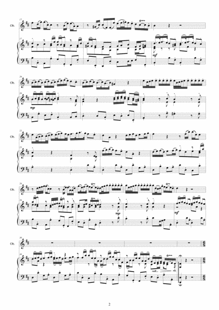 Telemann Oboe Concerto In D Major Twv 51d5 For Oboe And Piano Page 2