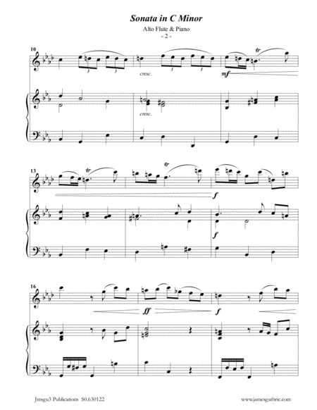 Telemann Sonata In C Minor For Alto Flute Piano Page 2