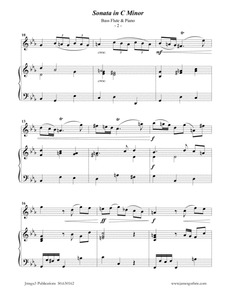 Telemann Sonata In C Minor For Bass Flute Piano Page 2