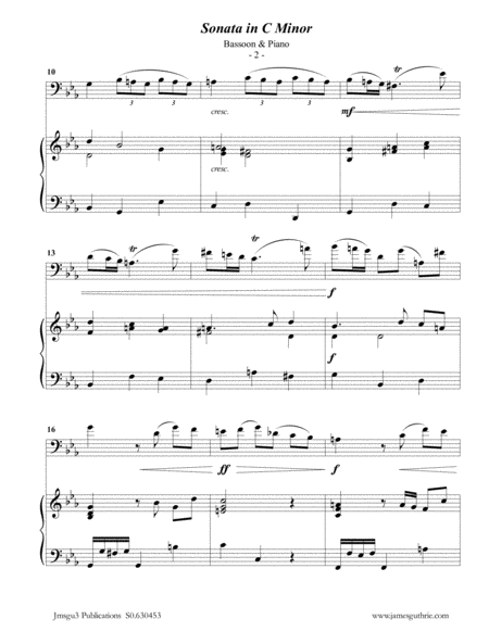 Telemann Sonata In C Minor For Bassoon Piano Page 2