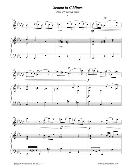 Telemann Sonata In C Minor For Oboe D Amore Piano Page 2