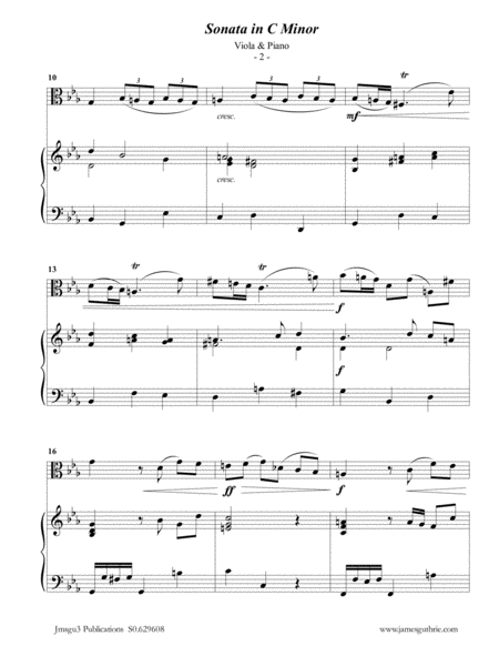 Telemann Sonata In C Minor For Viola Piano Page 2