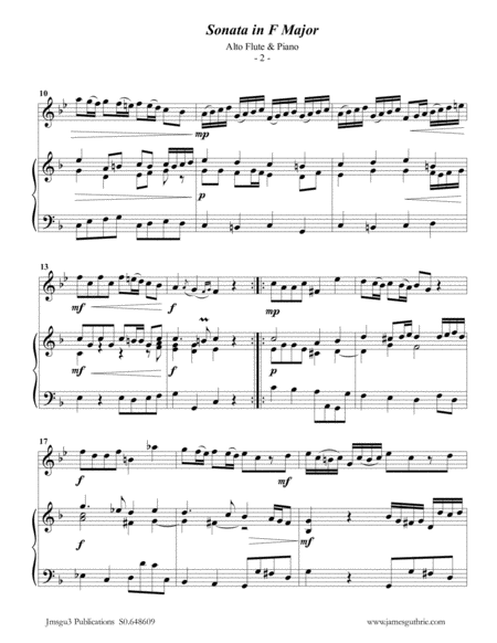 Telemann Sonata In F Major For Alto Flute Piano Page 2