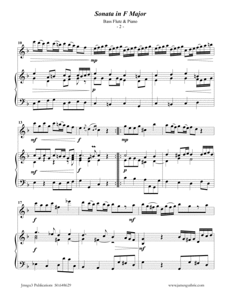 Telemann Sonata In F Major For Bass Flute Piano Page 2