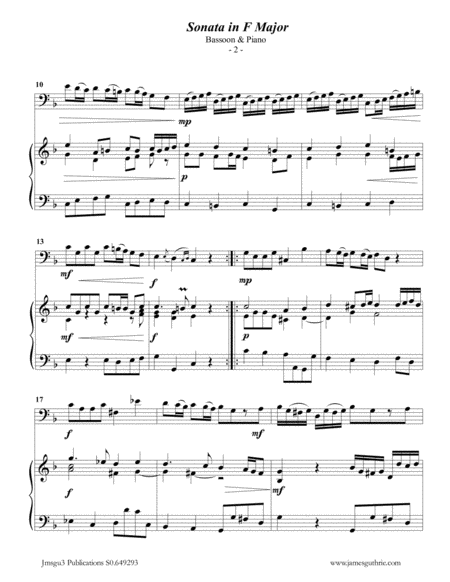 Telemann Sonata In F Major For Bassoon Piano Page 2