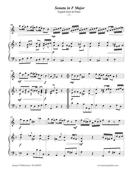 Telemann Sonata In F Major For English Horn Piano Page 2