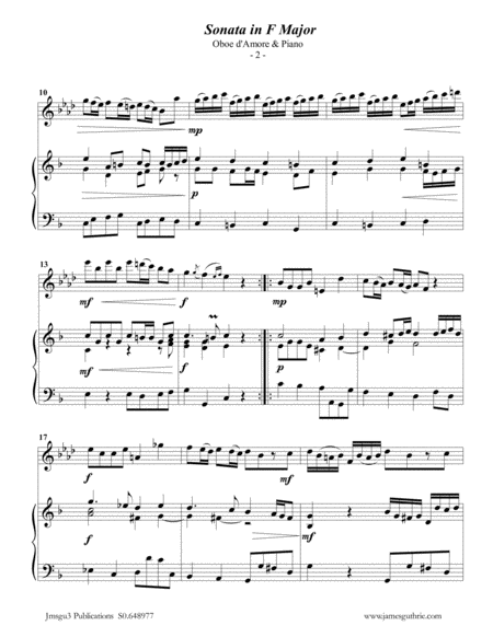 Telemann Sonata In F Major For Oboe D Amore Piano Page 2