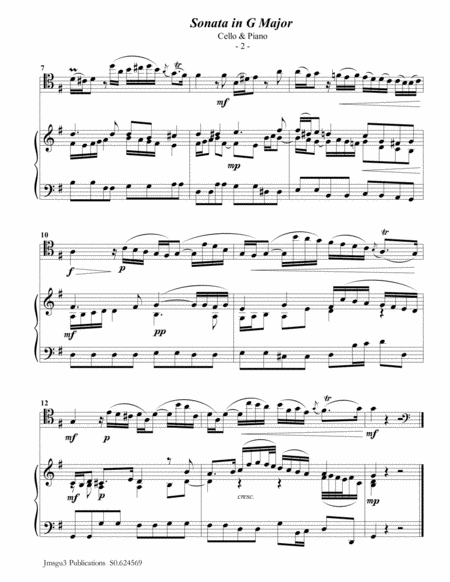 Telemann Sonata In G Major For Cello Piano Page 2