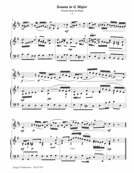 Telemann Sonata In G Major For French Horn Piano Page 2