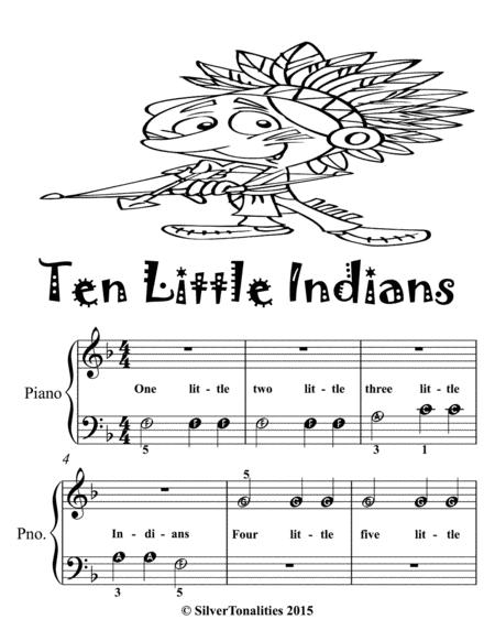 Ten Little Indians Beginner Piano Sheet Music Page 2