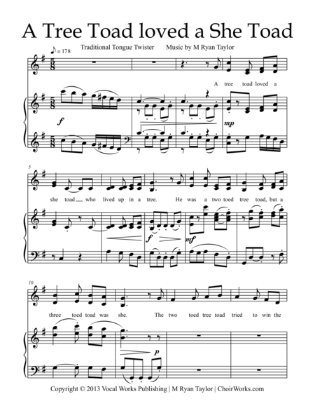 Ten Tone Twisters For 2 Part Choir Piano Page 2