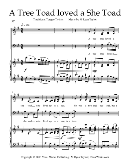 Ten Tone Twisters For Sab Choir Piano Page 2