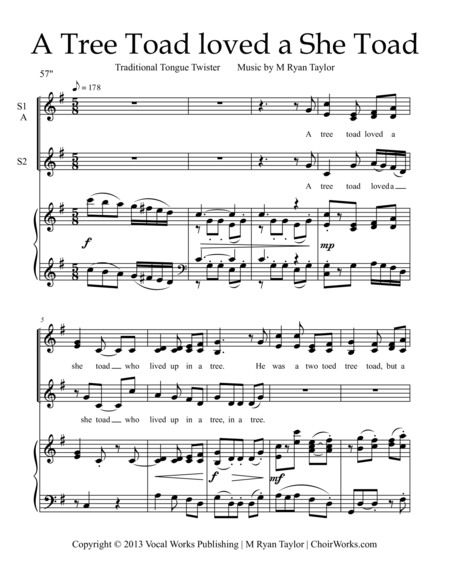 Ten Tone Twisters For Ssa Choir Piano Page 2