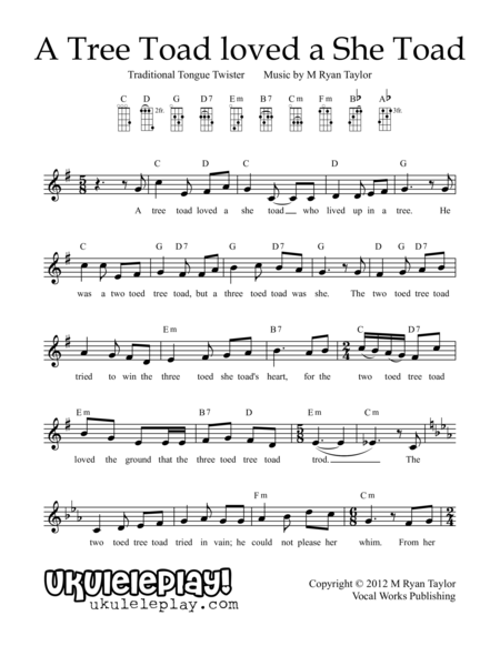 Ten Tone Twisters For Voice And Ukulele Page 2