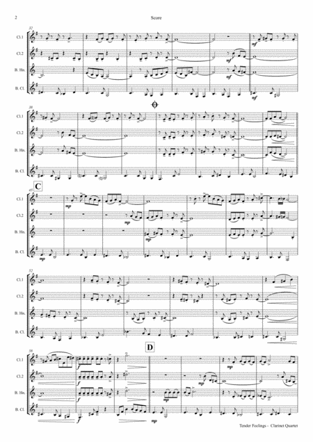 Tender Feelings Bossa Nova Clarinet Quartet Page 2