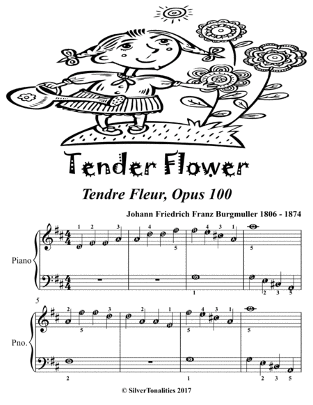 Tender Flower Tendre Fleur Opus 100 Easiest Piano Sheet Music Page 2