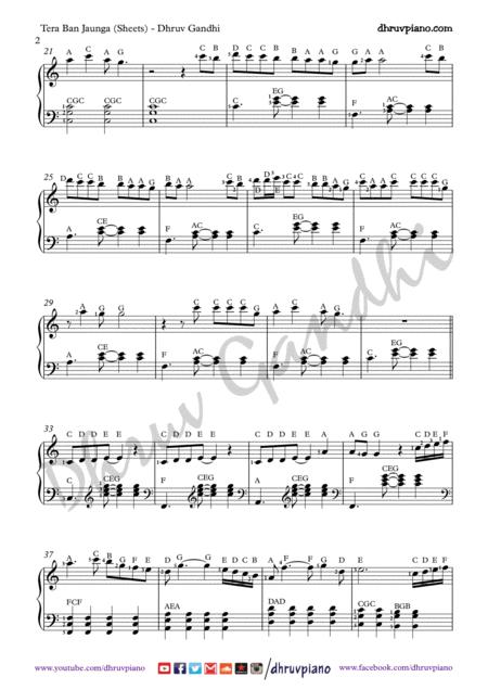 Tera Ban Jaunga Piano Arrangement Easy To Advanced Page 2