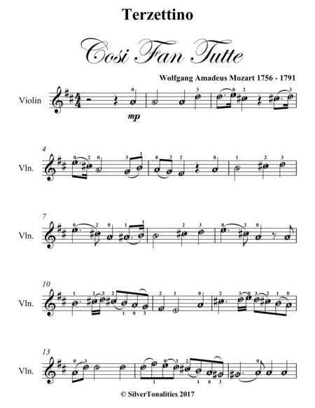 Terzettino Cosi Fan Tutte Easy Violin Sheet Music Page 2