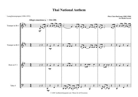 Thai National Anthem For Brass Quartet Mfao World National Anthem Series Page 2