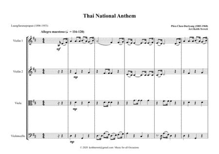 Thai National Anthem For String Quartet Mfao World National Anthem Series Page 2