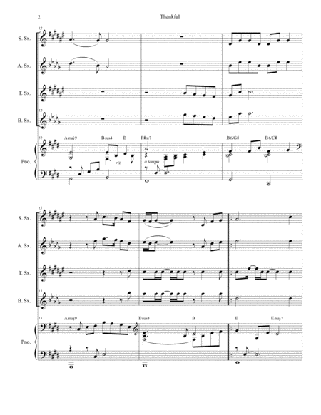 Thankful For Saxophone Quartet Page 2