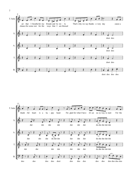 Thankfulness Song Page 2