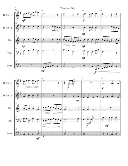 Thanks To God For Brass Quintet Page 2