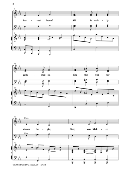 Thanksgiving Medley Satb Choir And Pn With Choir Prt Page 2