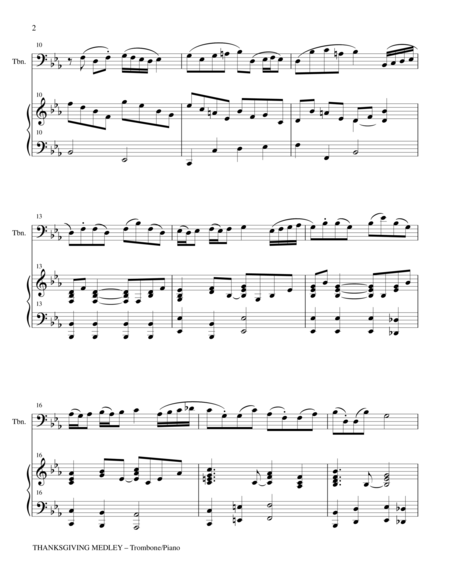 Thanksgiving Medley Trombone Piano With Trombone Part Page 2