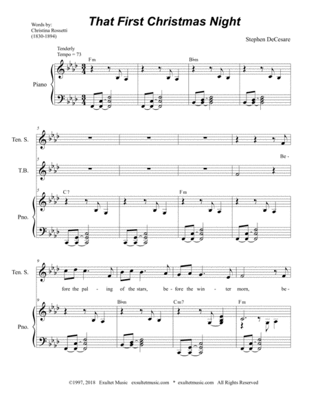 That First Christmas Night For Tenor Solo Sab Page 2