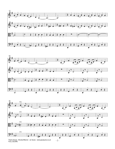 Thats Amore Arranged For String Quartet Or Ensemble Page 2