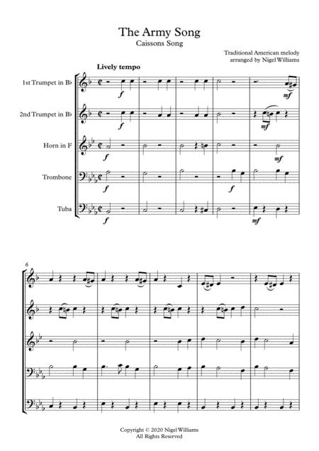 The Army Song Caissons Song For Brass Quintet Page 2