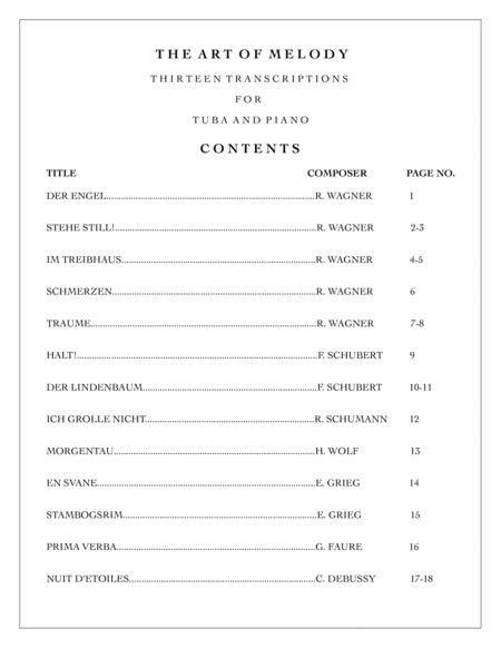 The Art Of Melody 13 Song Transcriptions For Tuba Solo Parts Page 2