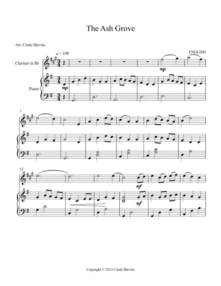 The Ash Grove Arranged For Piano And Clarinet Page 2