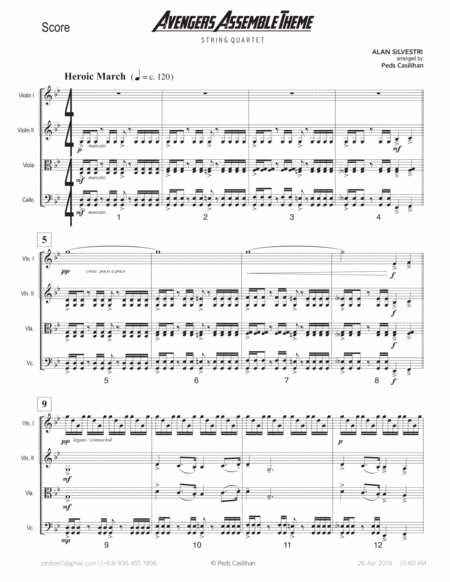 The Avengers Assemble Theme String Quartet Page 2