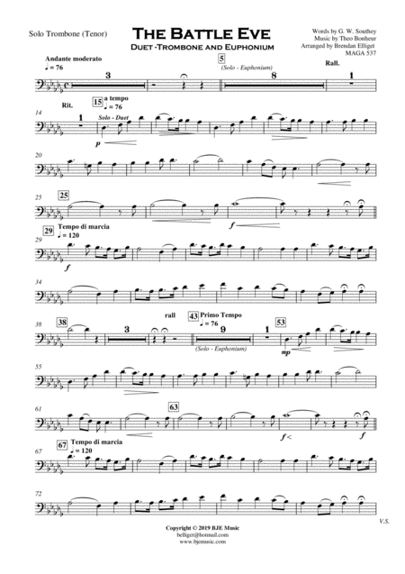 The Battle Eve Duet Trombone And Euphonium With Concert Band Accompaniment Score And Parts Pdf Page 2