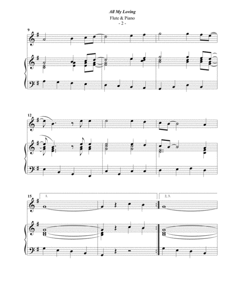 The Beatles All My Loving For Flute Piano Page 2