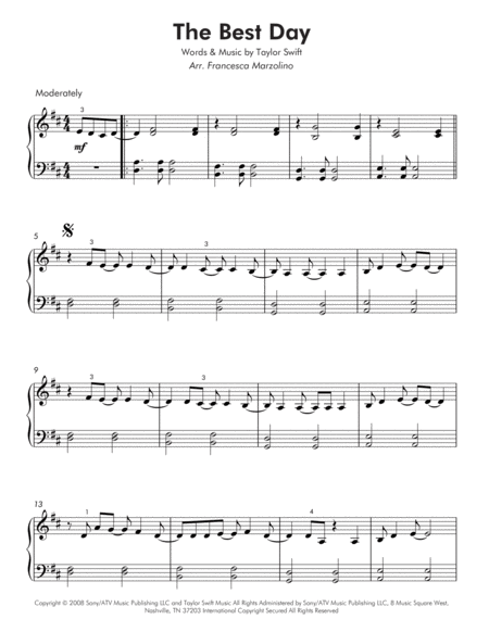 The Best Day Easy Piano Page 2