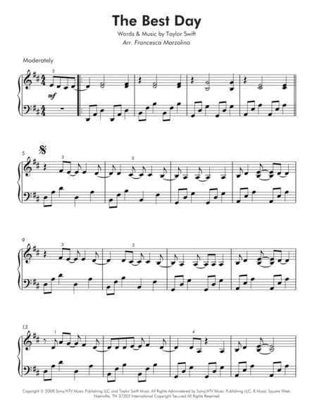 The Best Day Intermediate Piano Page 2