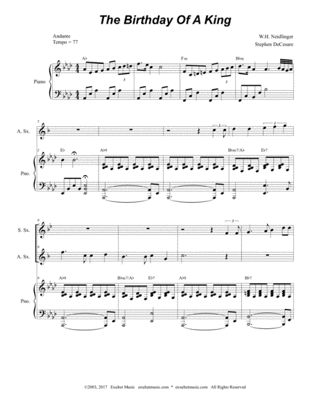 The Birthday Of A King Duet For Soprano And Alto Saxophone Page 2