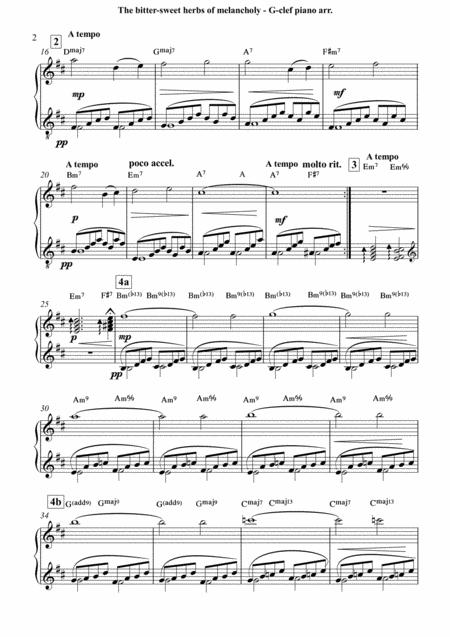 The Bitter Sweet Herbs Of Melancholy Ierburile Dulci Am Rui Ale Melancoliei Arr For G Clef Piano Harp Gcp Gch From My Piano Album Vol 1 Page 2