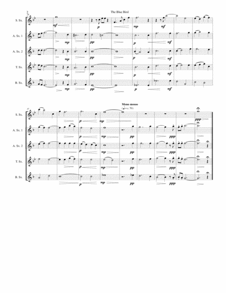 The Blue Bird For Saxophone Quintet Page 2